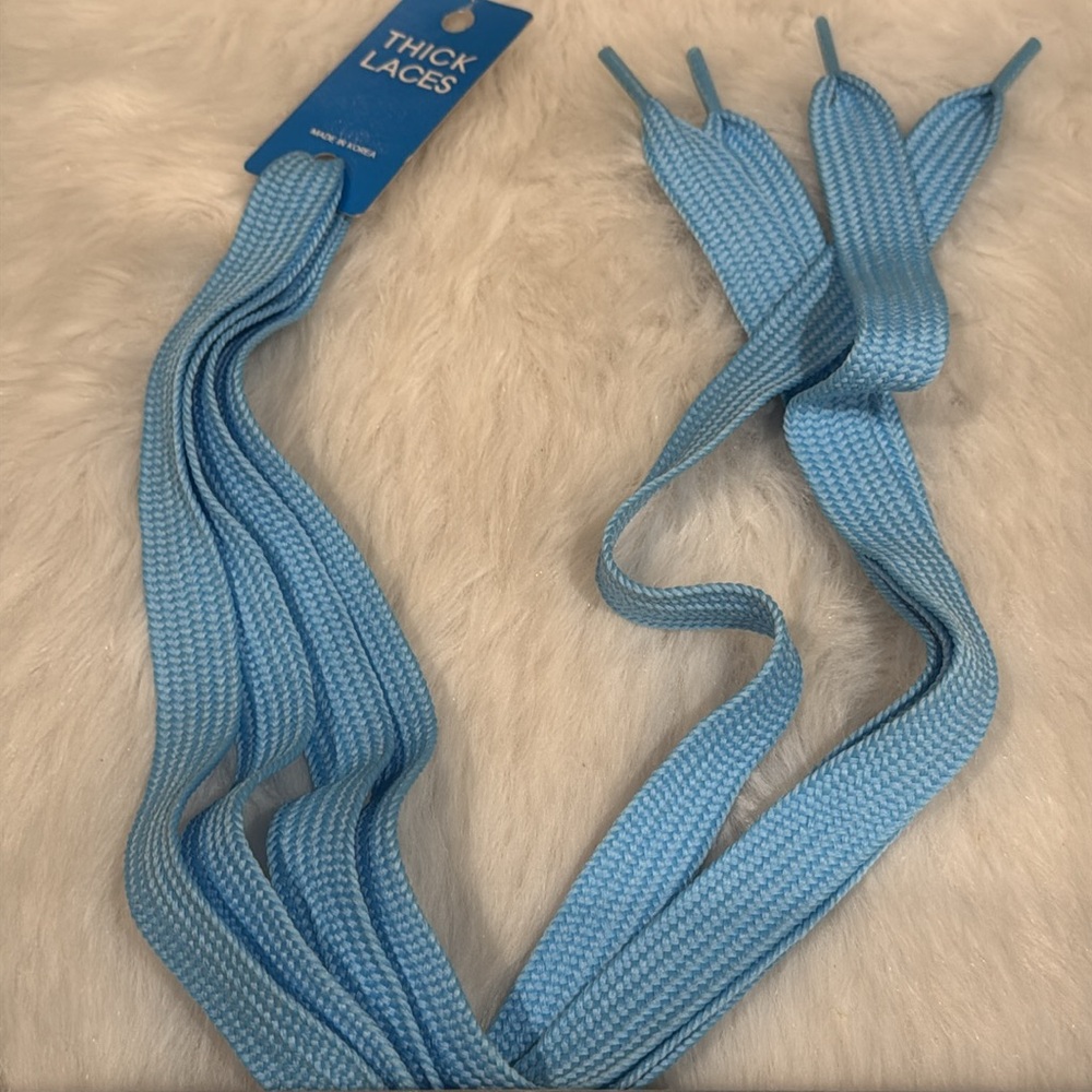Max Light Blue Versatile Thick Wide Athletic Shoe Laces